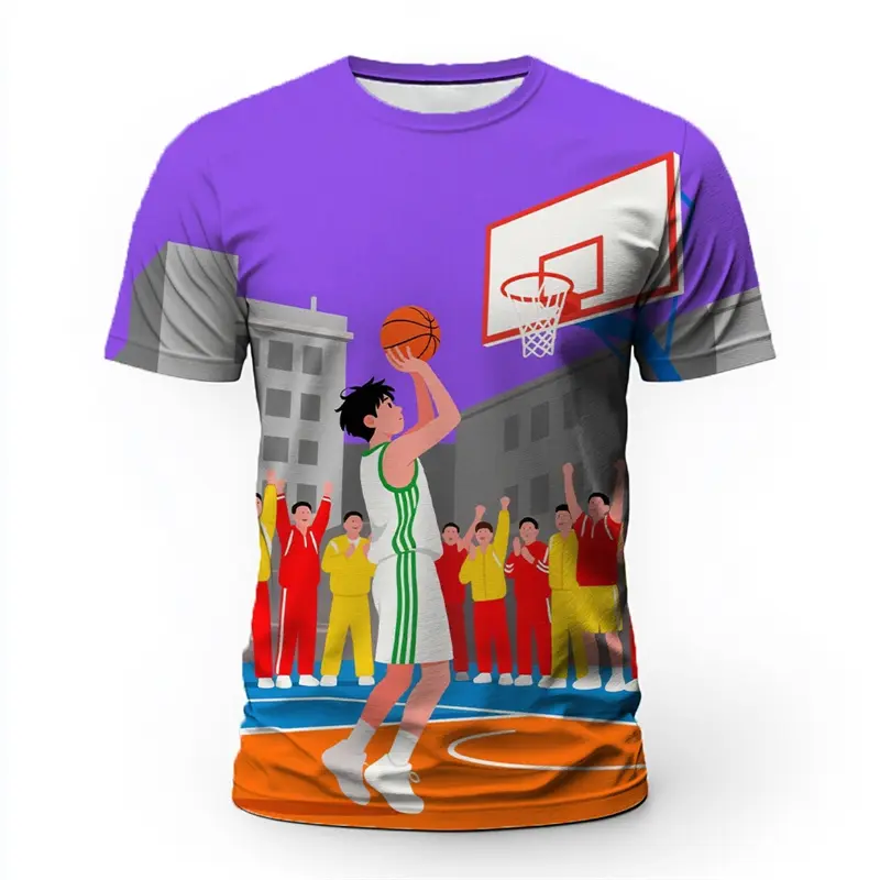 Fashion Sports Graphic T Shirts For Men Summer Trendy Basketball Cycling Running 3D Printed T-shirts Loose Streetwear Tees Tops