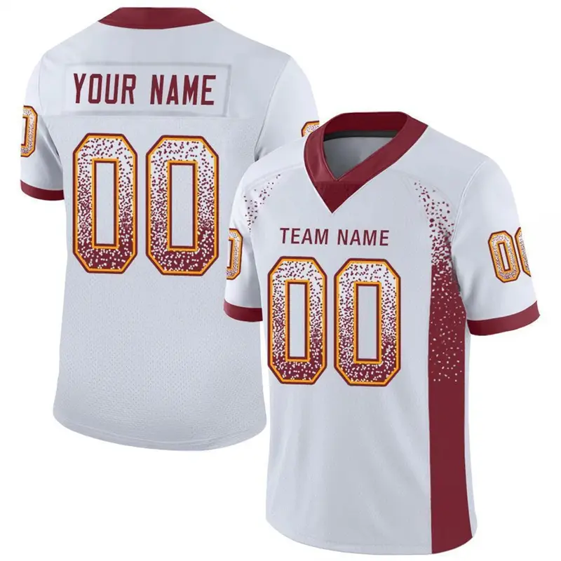 White Color Drift Fashion Football T Shirts For Men Custom Name Team Name Number V Neck Rugby T Shirts Casual Oversized Tops