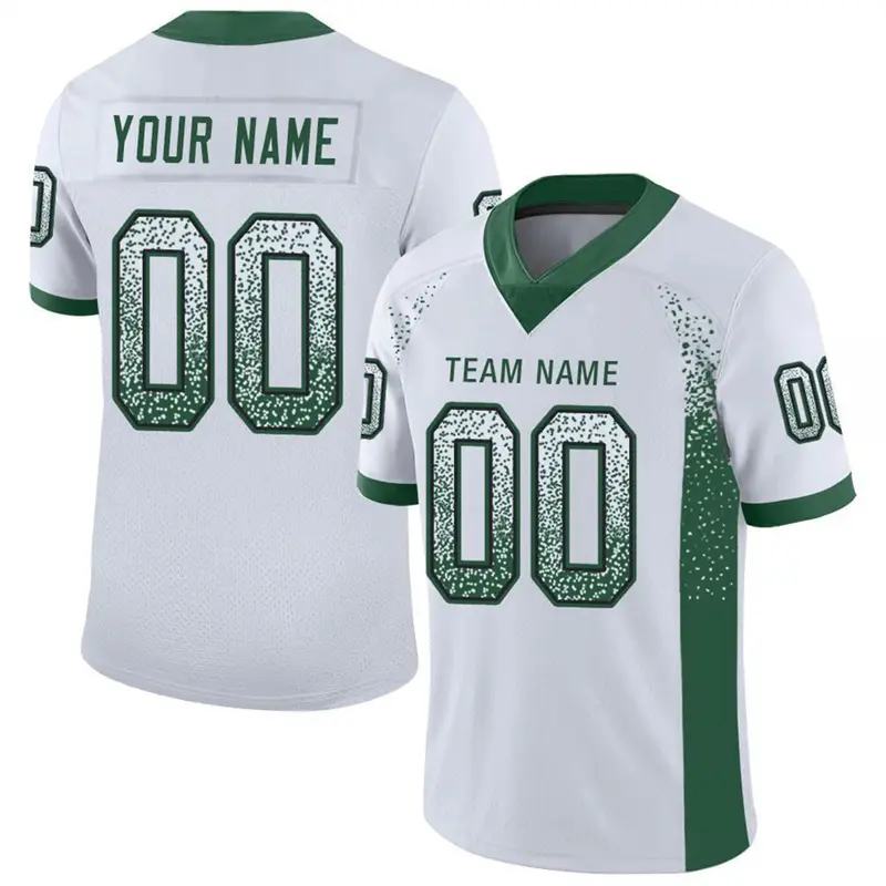 White Color Drift Fashion Football T Shirts For Men Custom Name Team Name Number V Neck Rugby T Shirts Casual Oversized Tops