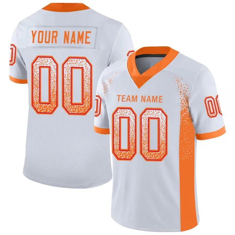 White Color Drift Fashion Football T Shirts For Men Custom Name Team Name Number V Neck Rugby T Shirts Casual Oversized Tops