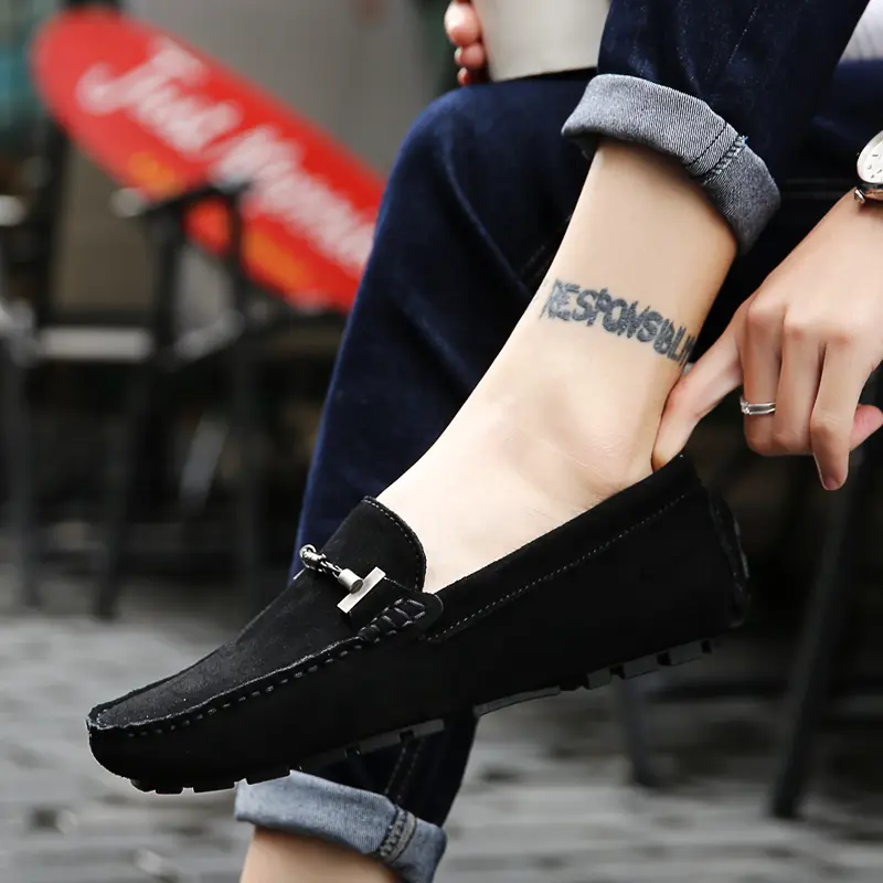 Lightweight Men's Casual Shoes 2024 New Leather Mens Slip on Shoes Classic Male Comfortable Driving Shoe Simple Mens Loafers