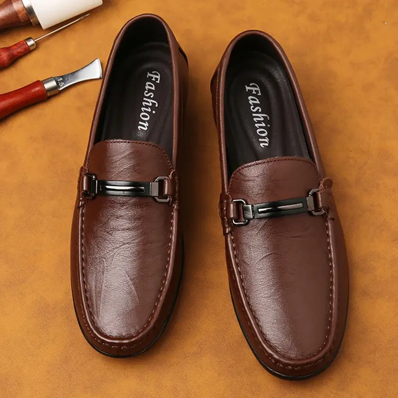 Men's Loafers Genuine Leather Men Shoes Handmade Male Casual Driving Flats Leisure Slip-on Comfy Moccasins Soft Business Shoes