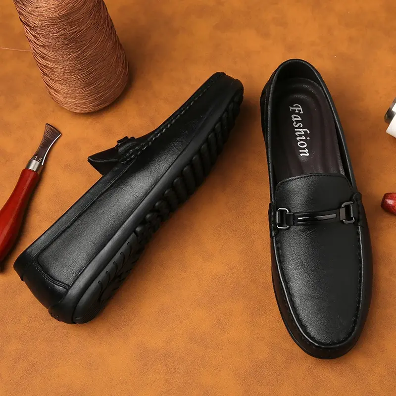 Men's Loafers Genuine Leather Men Shoes Handmade Male Casual Driving Flats Leisure Slip-on Comfy Moccasins Soft Business Shoes