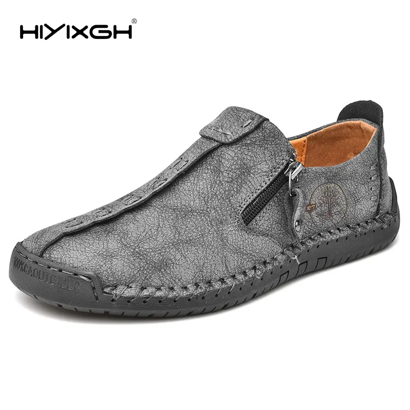 Handmade Leather Men Shoes Casual Slip On Loafers Breathable Leather Shoes Men Flats Hot Sale Moccasins Tooling Shoes Plus Size