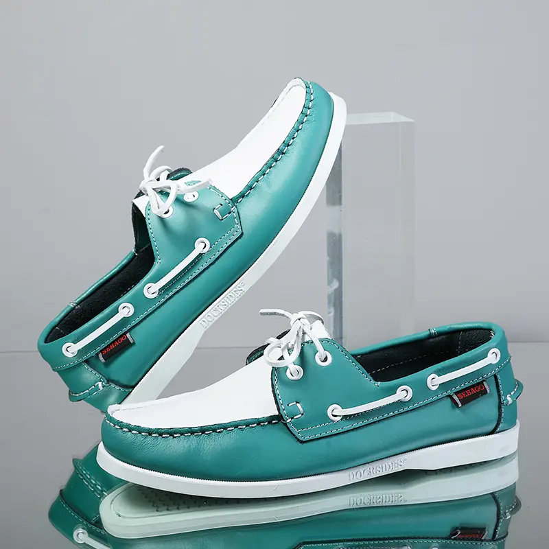 Gentle Man Shoe 2025 New Leather Fashion Shoes Classic Men Men Casual Shoes Lace-Up Flat Designer Flats Luxury Men's Boat Shoes