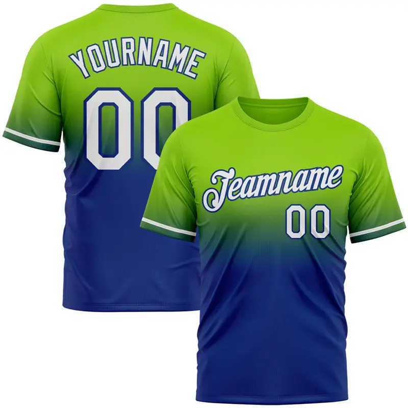 Fashion Faded Gradient Graphic Football Jersey For Men Custom Name Team Name Number O Neck T Shirts Casual Oversized Sports Tops