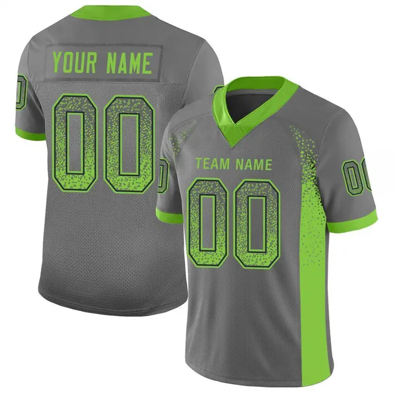 Dark Gray Drift Fashion Football T Shirts For Men Custom Name Team Name Number V Neck Rugby T Shirts Casual Oversized Tees Tops