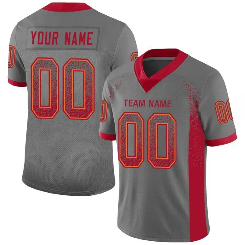 Dark Gray Drift Fashion Football T Shirts For Men Custom Name Team Name Number V Neck Rugby T Shirts Casual Oversized Tees Tops