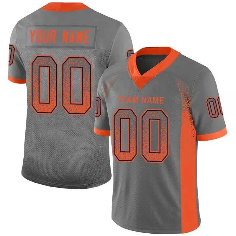 Dark Gray Drift Fashion Football T Shirts For Men Custom Name Team Name Number V Neck Rugby T Shirts Casual Oversized Tees Tops