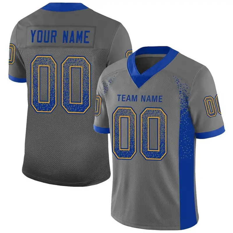 Dark Gray Drift Fashion Football T Shirts For Men Custom Name Team Name Number V Neck Rugby T Shirts Casual Oversized Tees Tops