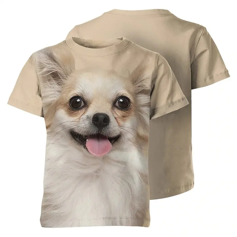 Cute Pet Dogs Pattern T-shirt Summer Fashion Short Sleeve Funny Men Women Kid 3D Printed T Shirts Casual Streetwear Loose Tees