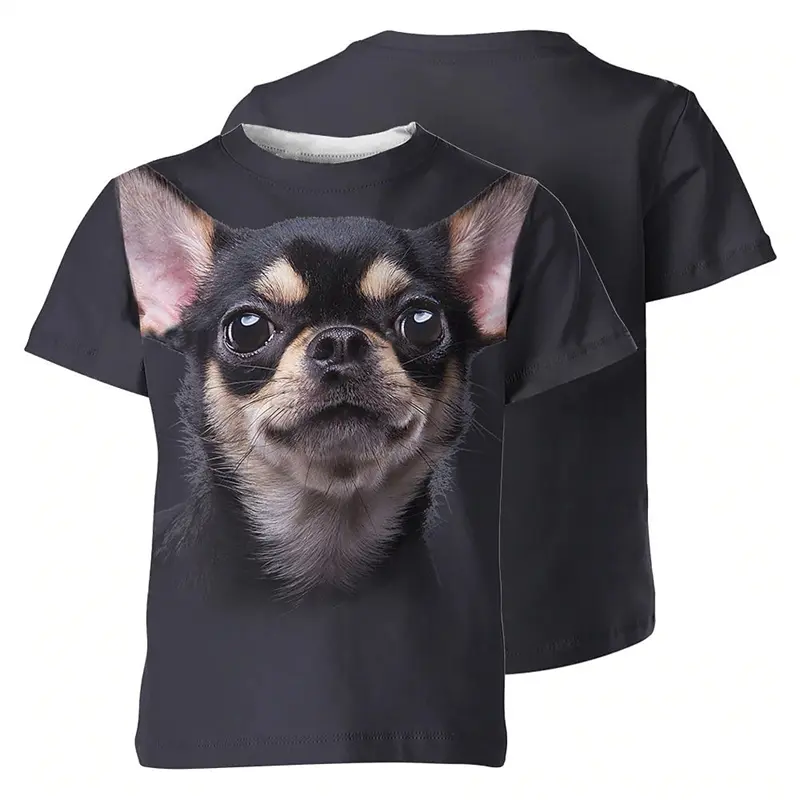 Cute Pet Dogs Pattern T-shirt Summer Fashion Short Sleeve Funny Men Women Kid 3D Printed T Shirts Casual Streetwear Loose Tees