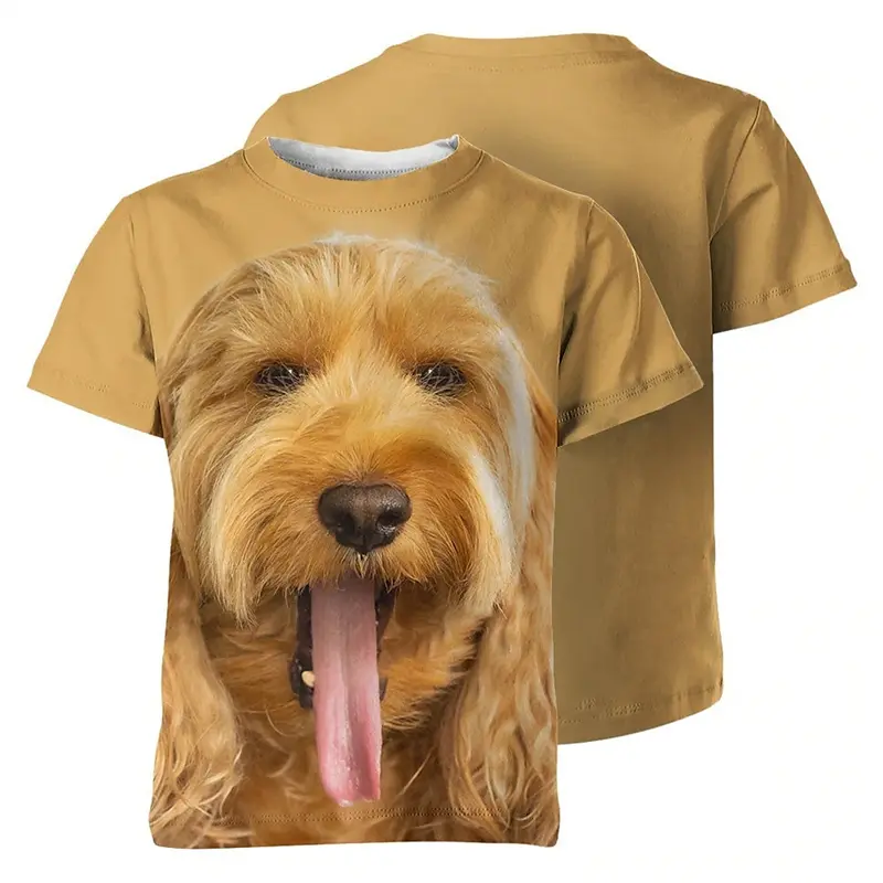 Cute Pet Dogs Pattern T-shirt Summer Fashion Short Sleeve Funny Men Women Kid 3D Printed T Shirts Casual Streetwear Loose Tees