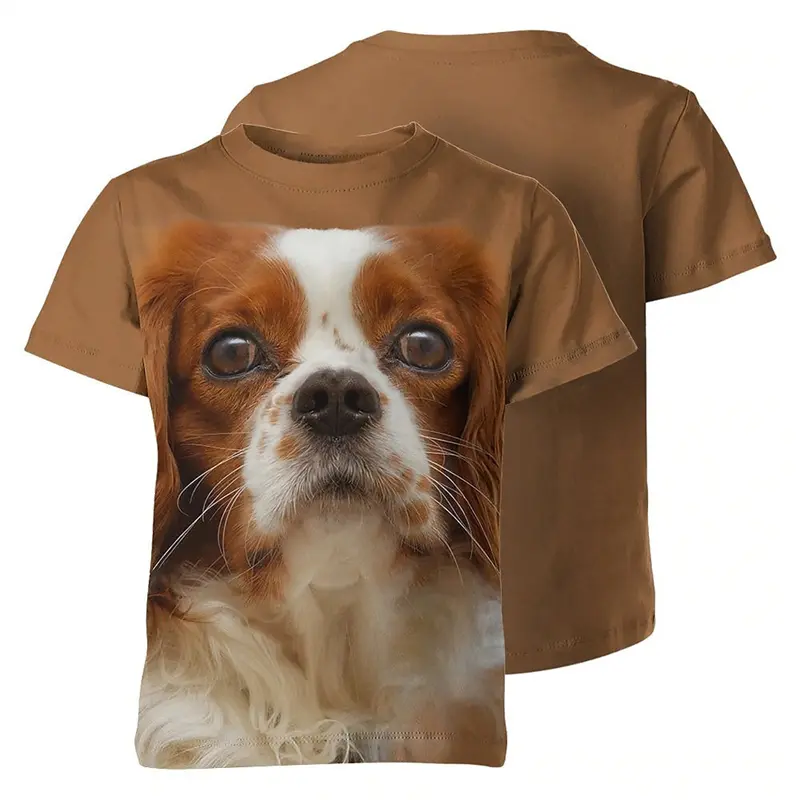 Cute Pet Dogs Pattern T-shirt Summer Fashion Short Sleeve Funny Men Women Kid 3D Printed T Shirts Casual Streetwear Loose Tees