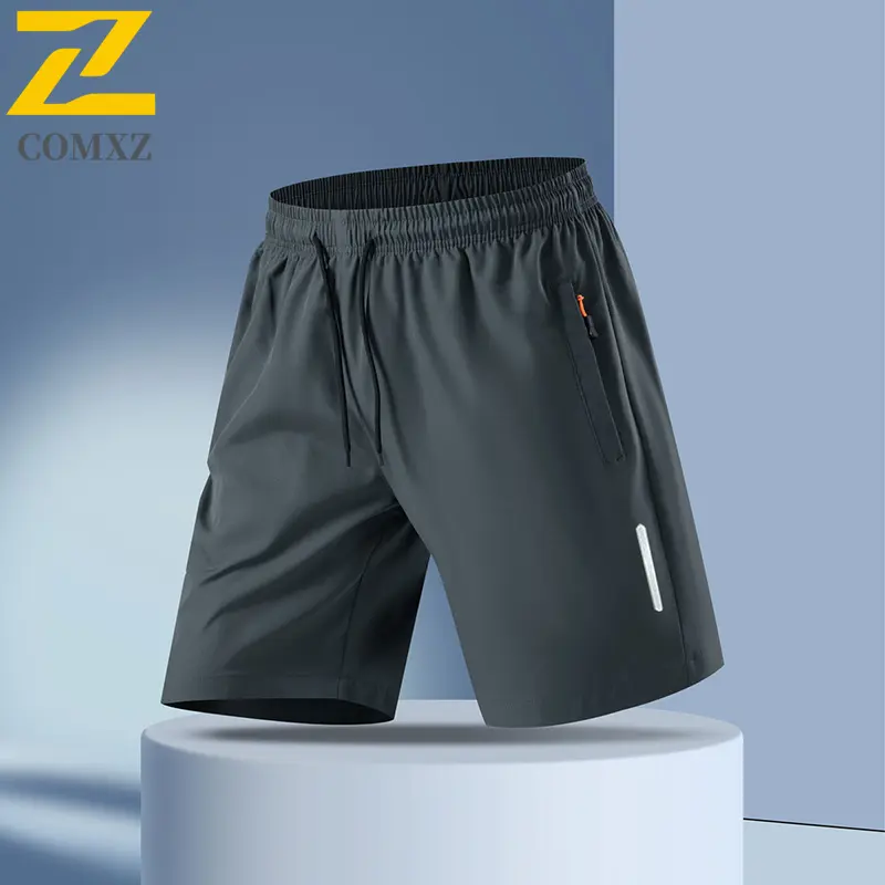 Men's Casual Pants Ice Silk Quick Drying Breathable Loose Sports Shorts Drawstring Elastic Waist Outdoor Running Fitness Shorts