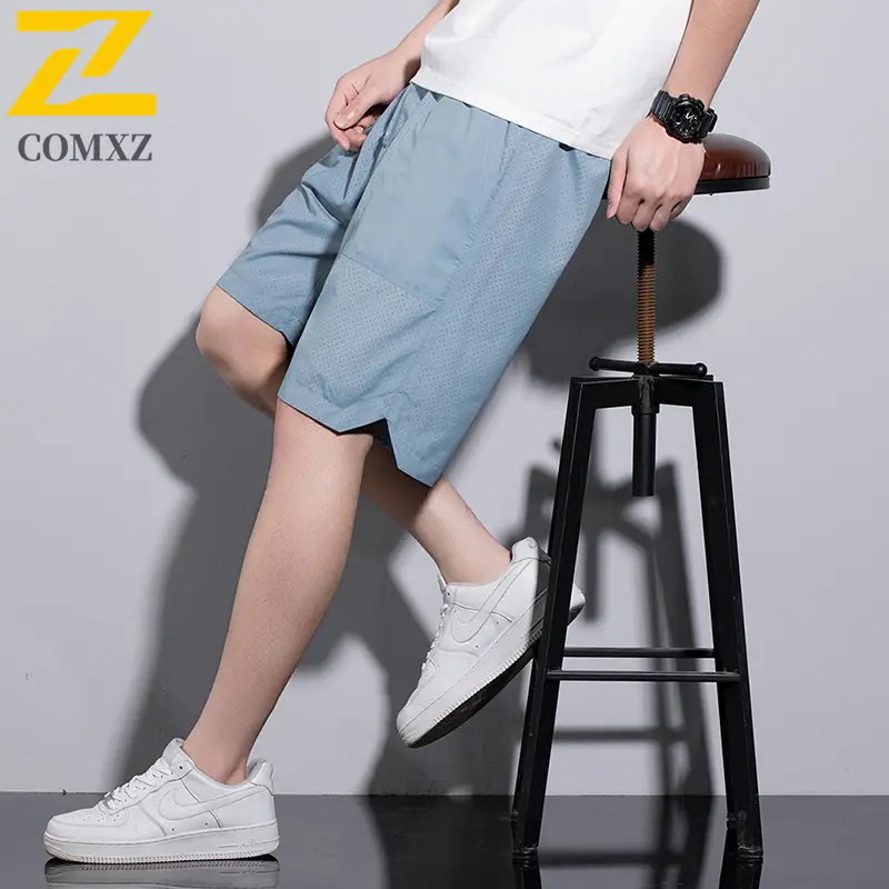 2025 New Men Sports Shorts Ice Silk Lightweight Quick Drying Breathable Sports Shorts Elastic Waist Outdoor Beach Surfing Shorts