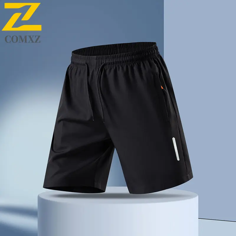 Men's Casual Pants Ice Silk Quick Drying Breathable Loose Sports Shorts Drawstring Elastic Waist Outdoor Running Fitness Shorts