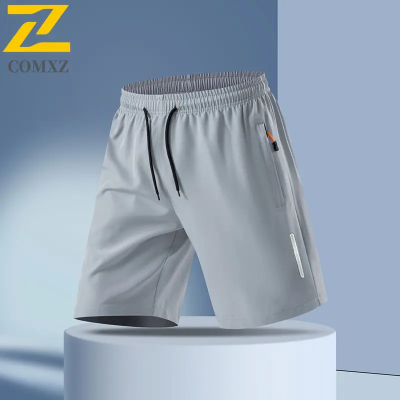 Men's Casual Pants Ice Silk Quick Drying Breathable Loose Sports Shorts Drawstring Elastic Waist Outdoor Running Fitness Shorts