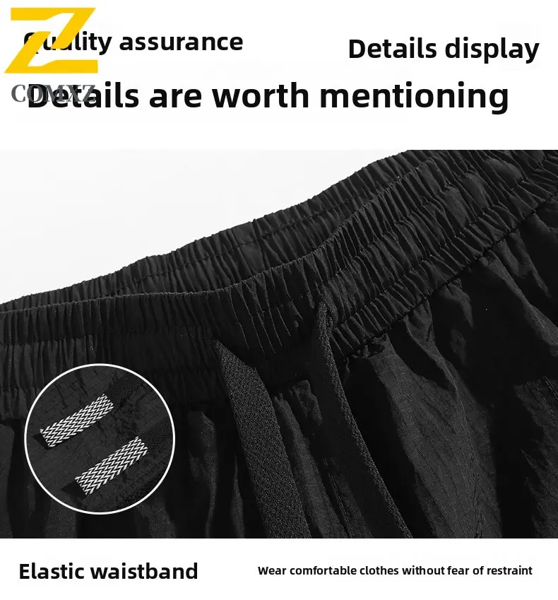 2025 New Men's Shorts Quick Drying Breathable Lightweight Large Pocket Sports Shorts Elastic Waist Outdoor Camping Hiking Shorts