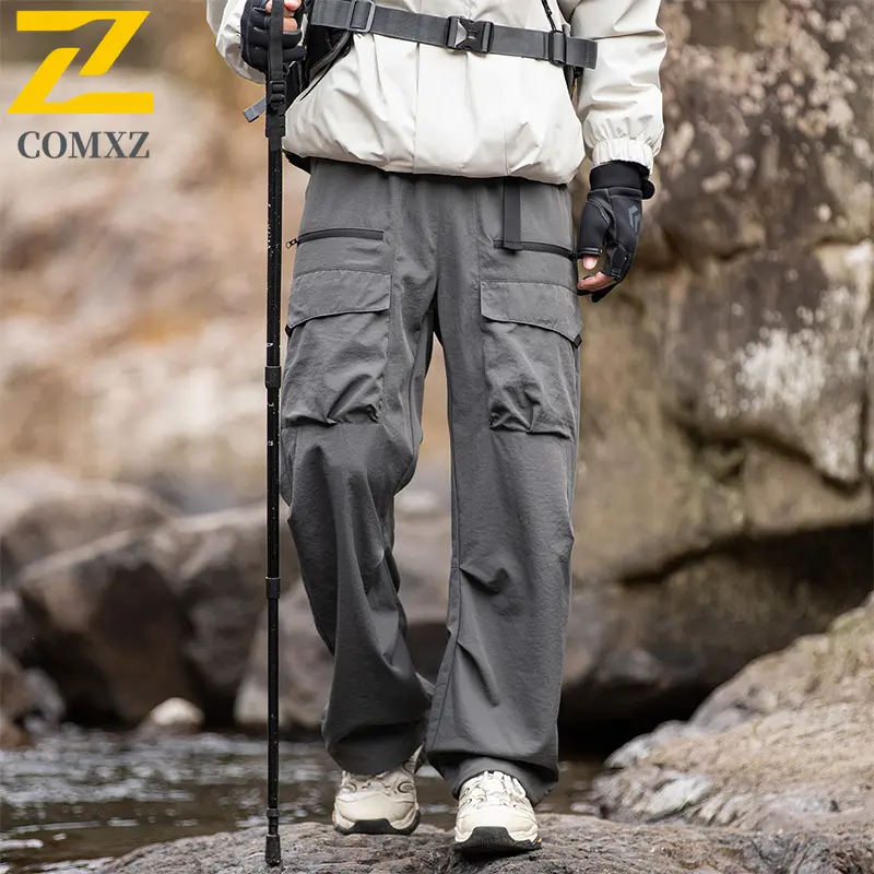 Men Charge Pants Waterproof Breathable Wrinkle Resistant Loose Fitting Mountaineering Sports Pants Outdoor Camp Hiking Men Pants