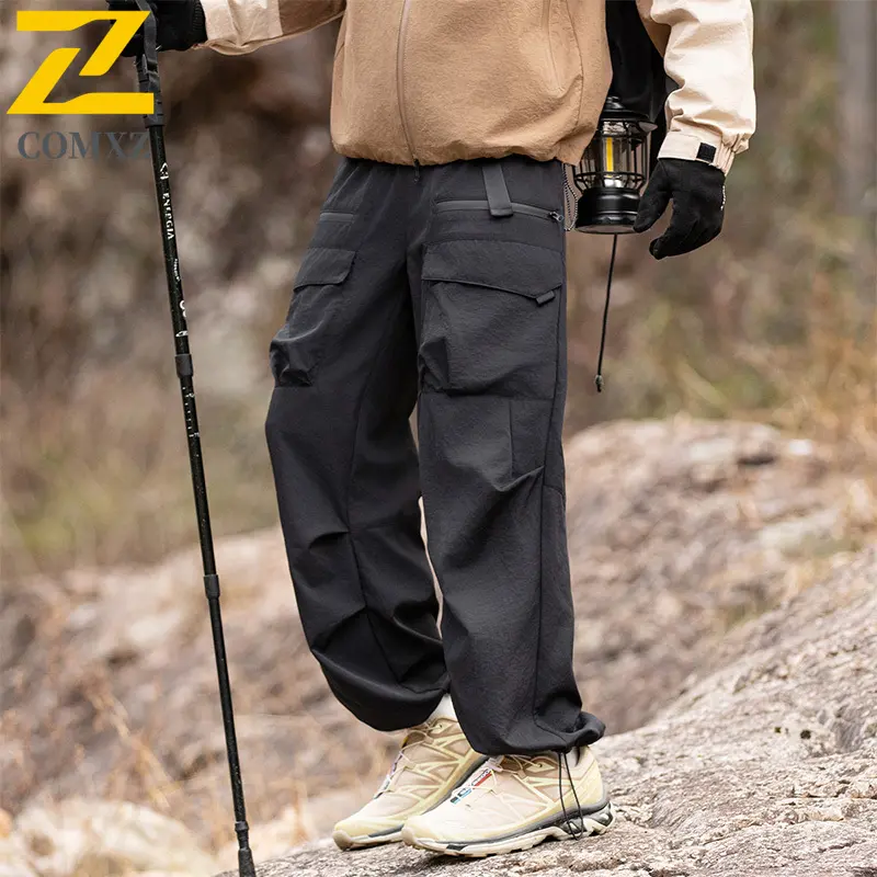 Men Charge Pants Waterproof Breathable Wrinkle Resistant Loose Fitting Mountaineering Sports Pants Outdoor Camp Hiking Men Pants