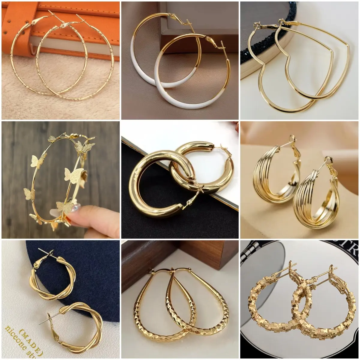 Big Round Circle Dangle Earrings for Women Wedding Party Simple Personality Jewelry Punk Golden Metal Hoops Geometry Ear Jewelry