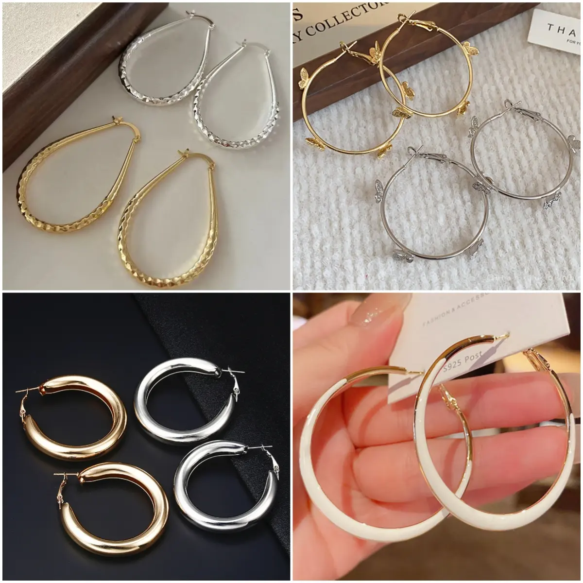 Big Round Circle Dangle Earrings for Women Wedding Party Simple Personality Jewelry Punk Golden Metal Hoops Geometry Ear Jewelry