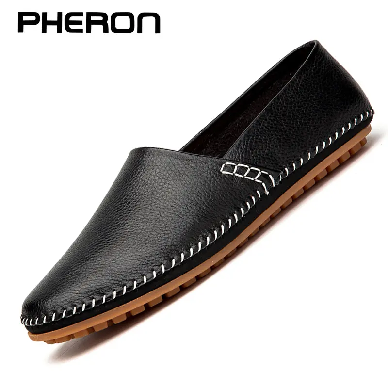 Fashion Men's Driving Shoes Leather Slip-on Mocassin Homme Loafers Casual Breathable Soft Comfortable Big Size Zapatillas Hombre
