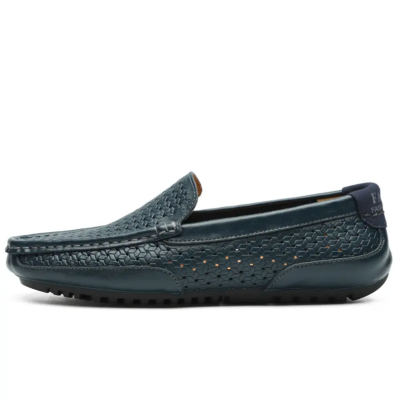 Men Casual Shoes Luxury Brand Summer Genuine Leather Mens Loafers Moccasins Hollow Out Breathable Slip on Driving Shoes BTMOTTZ