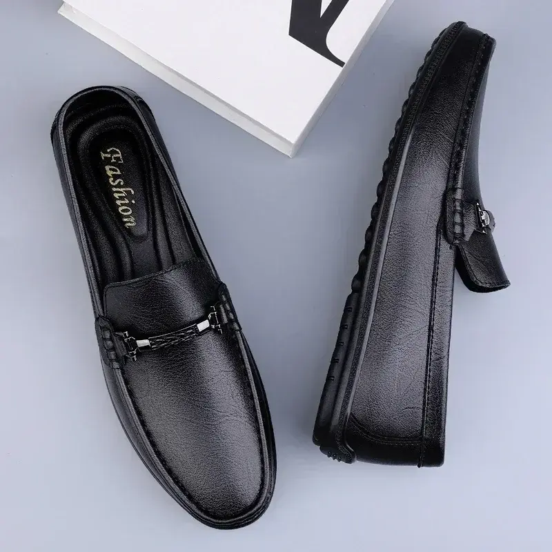 Luxury Mens Genuine Leather Shoes New Casual Shoes Men Blue Business Men Slip-on Shoes All-Match Loafers Handmade Driving Flats