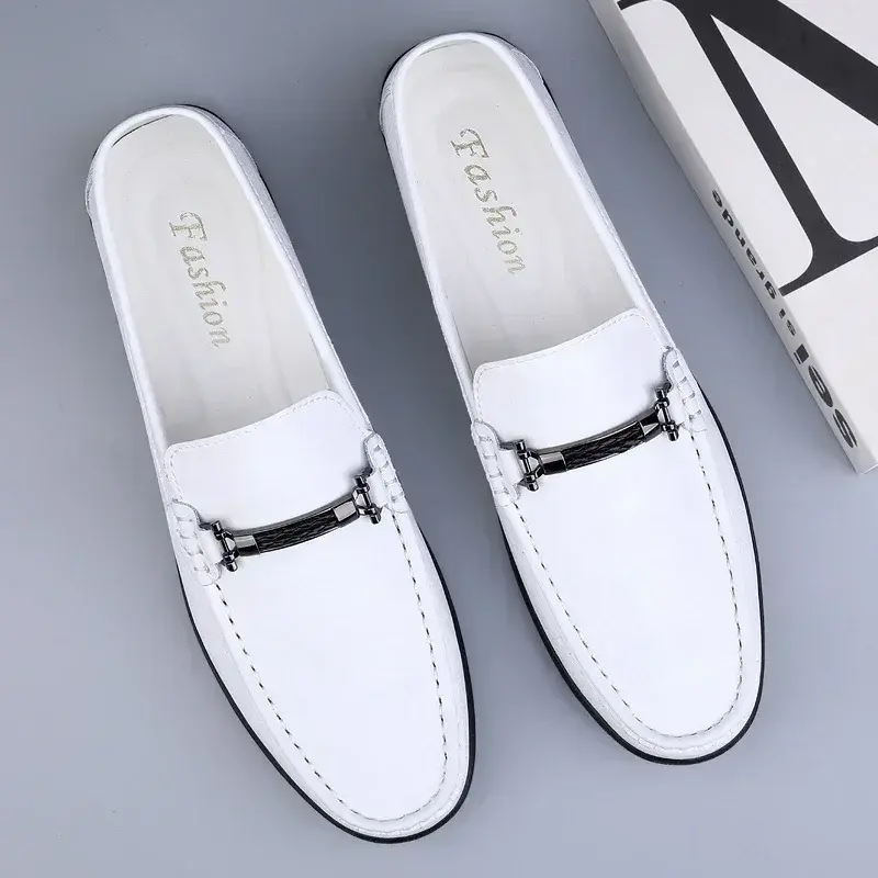 Luxury Mens Genuine Leather Shoes New Casual Shoes Men Blue Business Men Slip-on Shoes All-Match Loafers Handmade Driving Flats