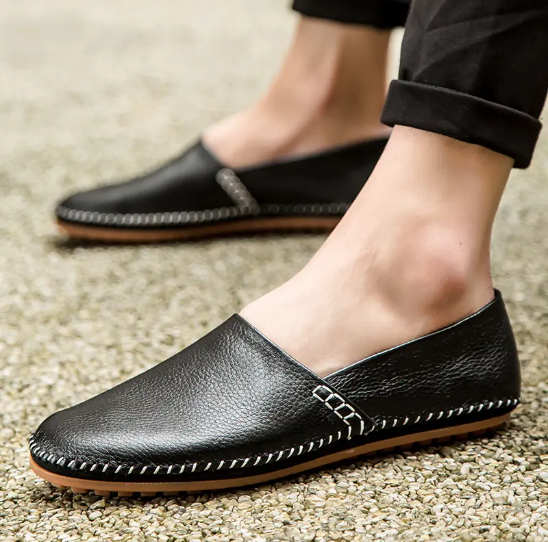 Fashion Men's Driving Shoes Leather Slip-on Mocassin Homme Loafers Casual Breathable Soft Comfortable Big Size Zapatillas Hombre