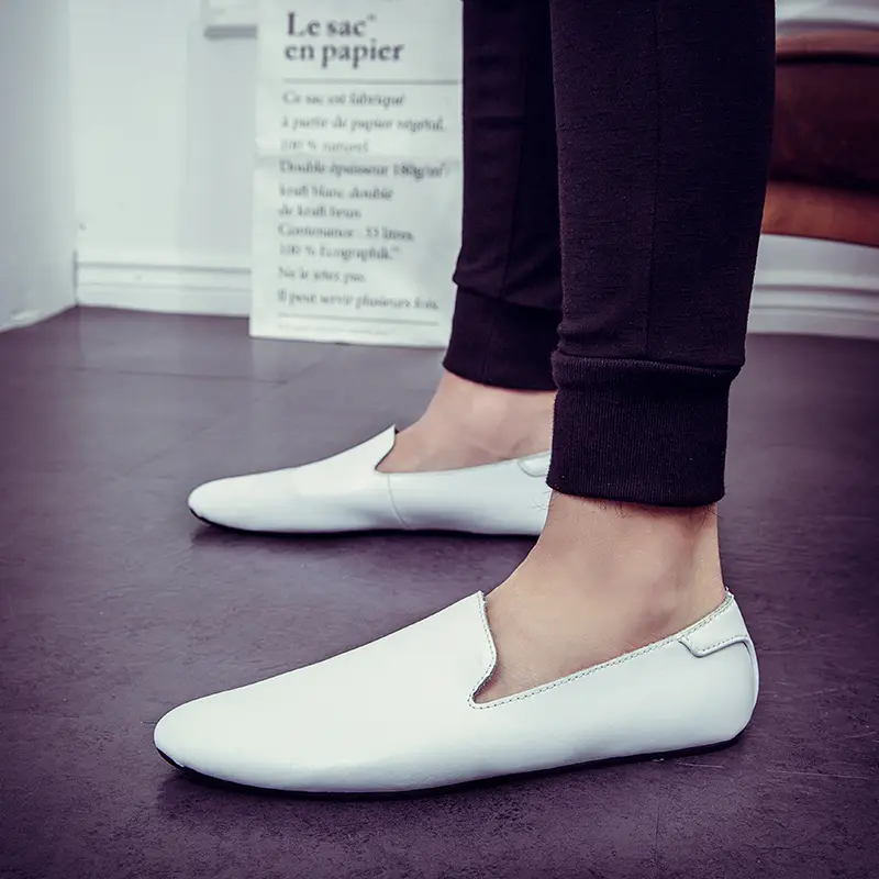 New Fashion Split Leather Man Casual Shoes Flats Shoes Men Comfortable Slip on Loafers Male Outdoor Walking Shoes Driving Shoes