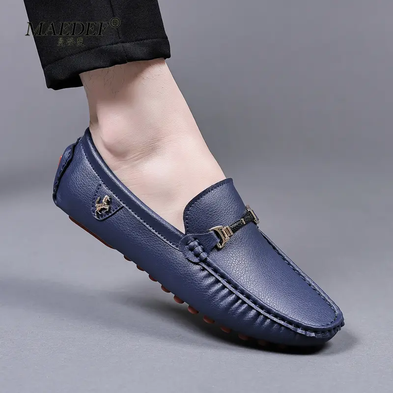 MAEDEF Men's Shoes White Loafers Men Casual Shoes Brand Mens Loafer Breathable Big Size Driving Walking Shoes for Men Moccasins