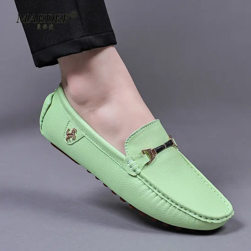 MAEDEF Men's Shoes White Loafers Men Casual Shoes Brand Mens Loafer Breathable Big Size Driving Walking Shoes for Men Moccasins