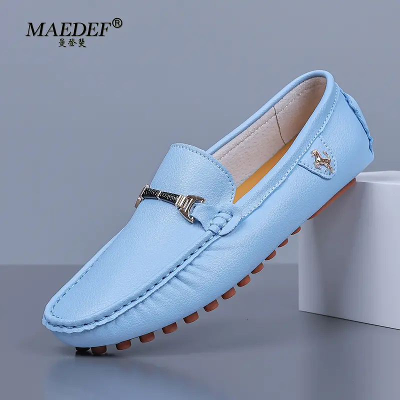 MAEDEF Men's Shoes White Loafers Men Casual Shoes Brand Mens Loafer Breathable Big Size Driving Walking Shoes for Men Moccasins