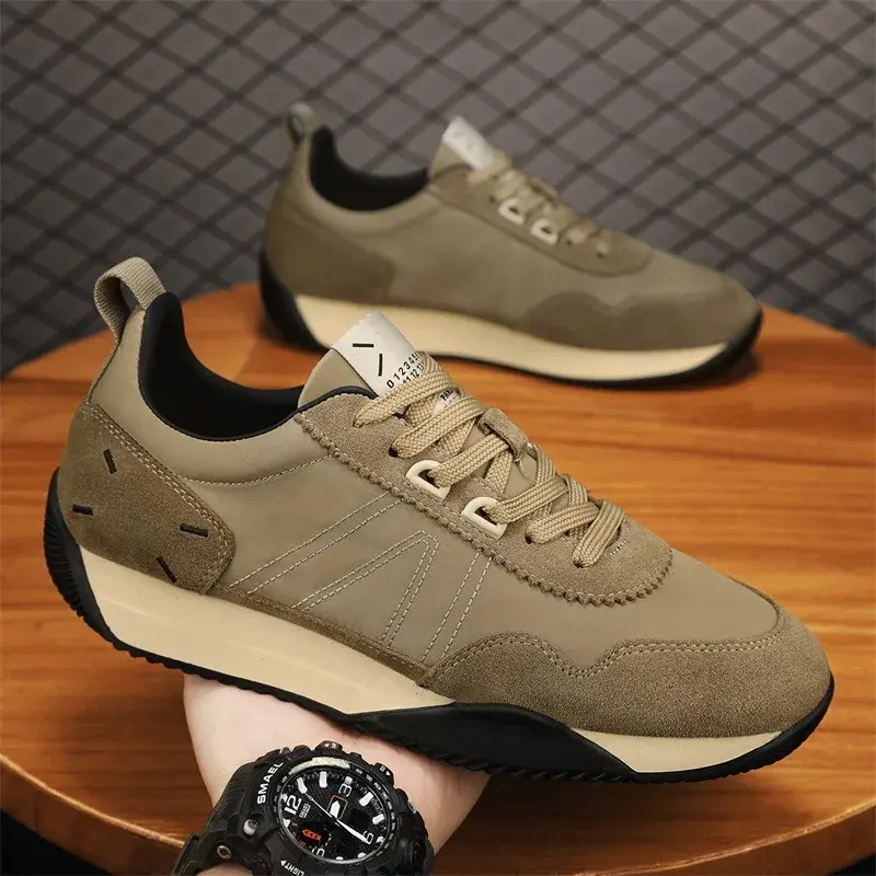 Trendy Men's Sports Shoes Comfortable Men's Casual Shoes Breathable Wear-resistant Mens Thick-soled Shoes Baskets Décontractées