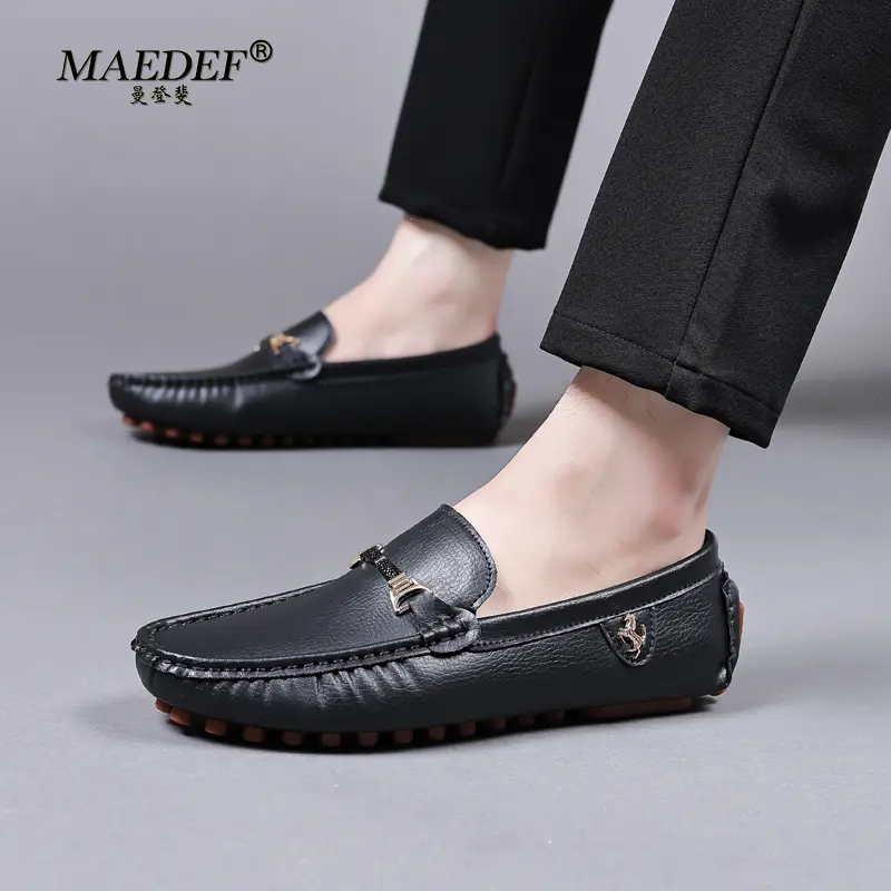 MAEDEF Men's Shoes White Loafers Men Casual Shoes Brand Mens Loafer Breathable Big Size Driving Walking Shoes for Men Moccasins