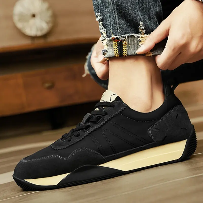 Trendy Men's Sports Shoes Comfortable Men's Casual Shoes Breathable Wear-resistant Mens Thick-soled Shoes Baskets Décontractées