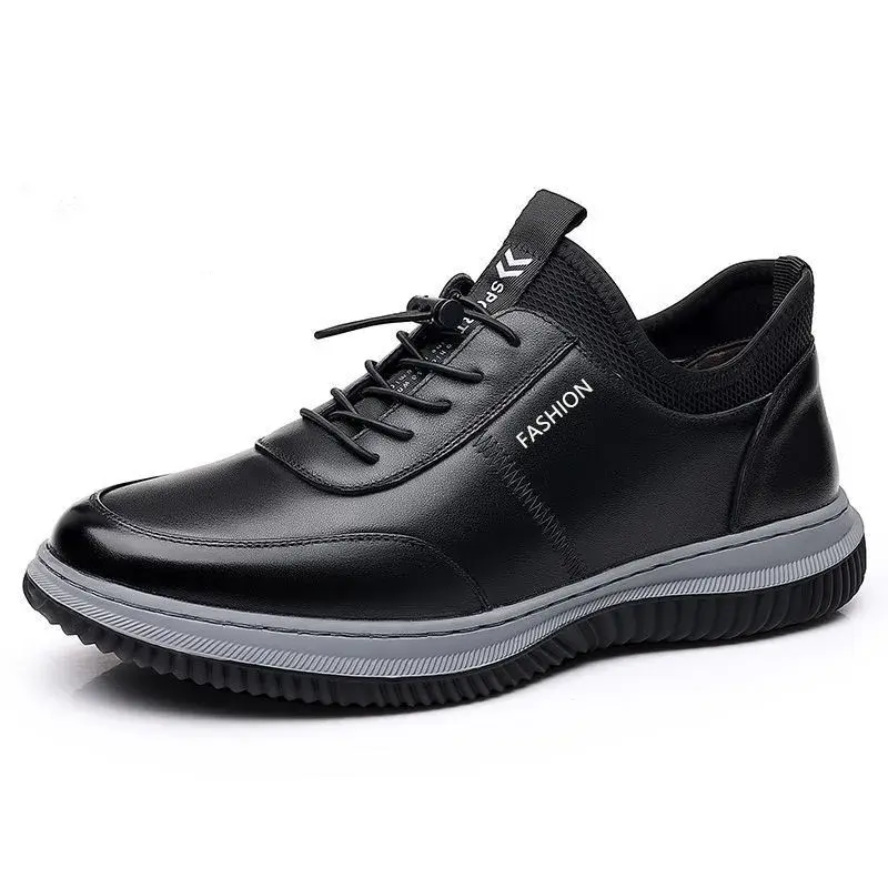 Men's Casual Leather Shoes Outdoor Walking Low Top Shoes Men's Office Party Casual Shoes Men's Sports Soft Sole Non-Slip Shoes