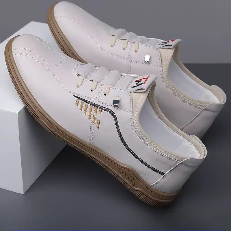 All Seasons Stylish 2025 New Men's Business Casual Shoes Soft Sole Leather Upper Waterproof Lightweight Slip-on Driving Shoes