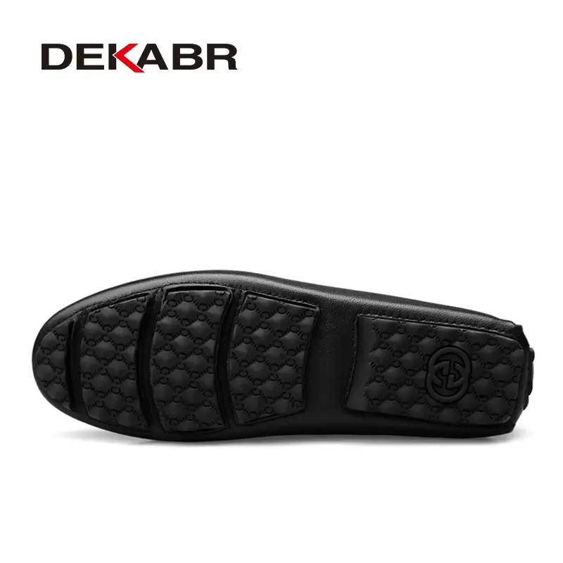 DEKABR Summer Loafers Men Luxury Brand Moccasins Shoes Men Leather Loafers Shoes Slip on Non-Slip Working Office Loafers for Men