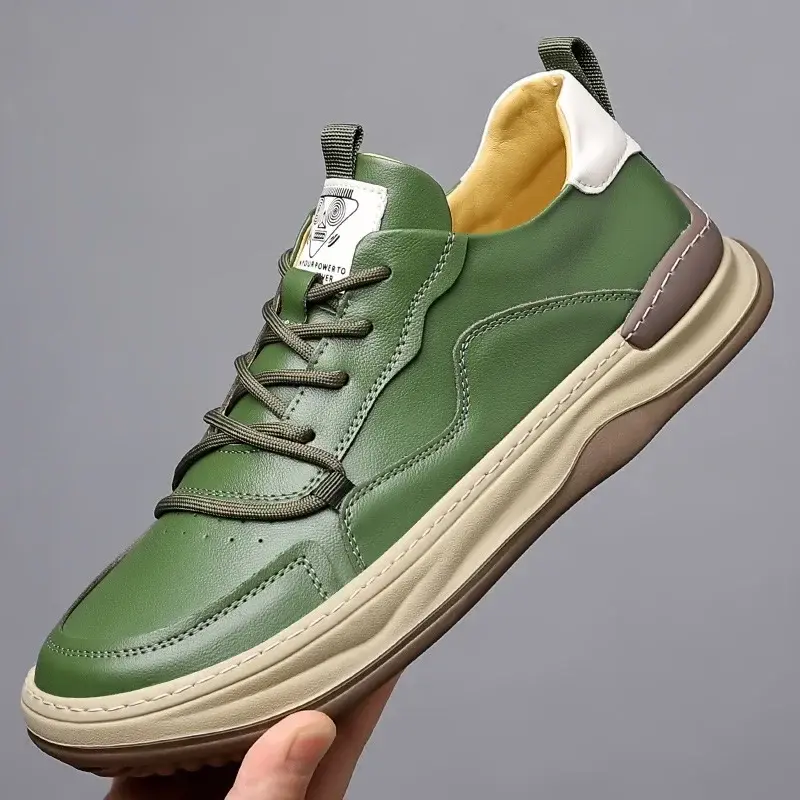 Genuine Leather Men Casual Shoes Outdoor Men's Sports Shoes Comfortable Breathable Running Shoes Light Sport Zapatillas Hombre