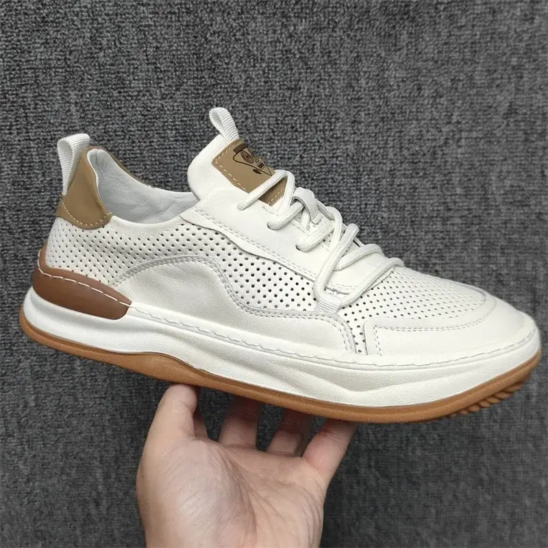 Genuine Leather Men Casual Shoes Outdoor Men's Sports Shoes Comfortable Breathable Running Shoes Light Sport Zapatillas Hombre