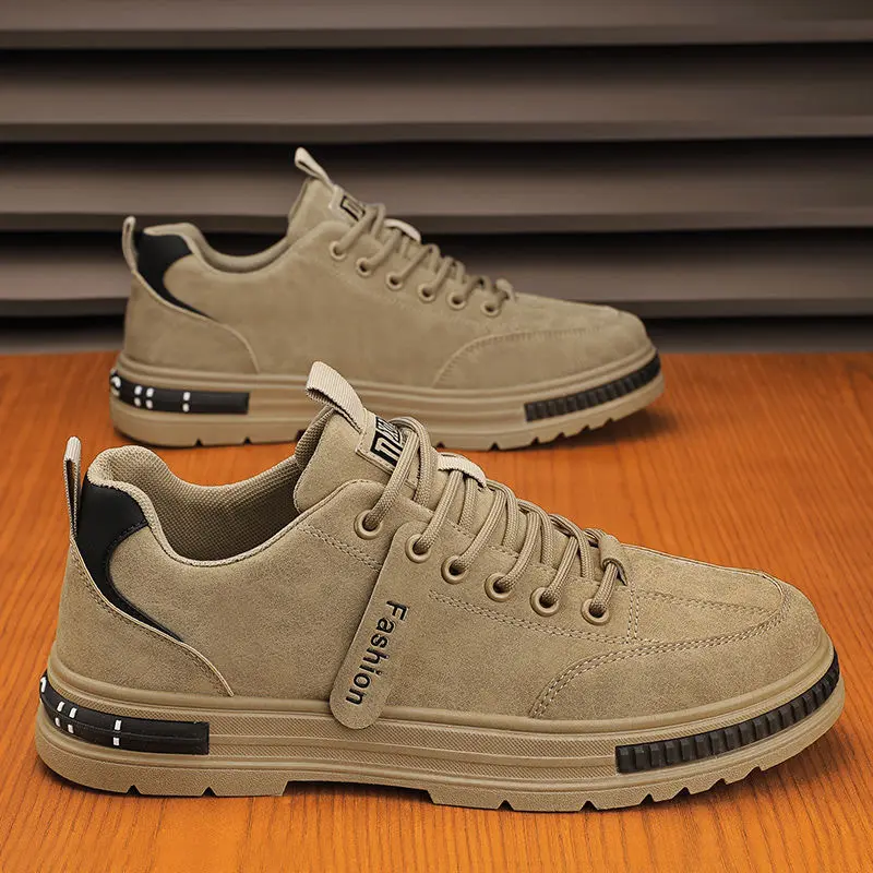 2025 New Men's Breathable Sneakers Trendy Lace-Up Casual Shoes Non-Slip Sole Comfortable Cushion Lightweight Design for Walking