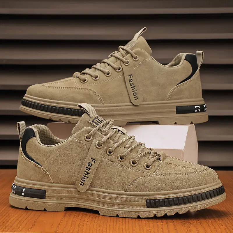 2025 New Men's Breathable Sneakers Trendy Lace-Up Casual Shoes Non-Slip Sole Comfortable Cushion Lightweight Design for Walking