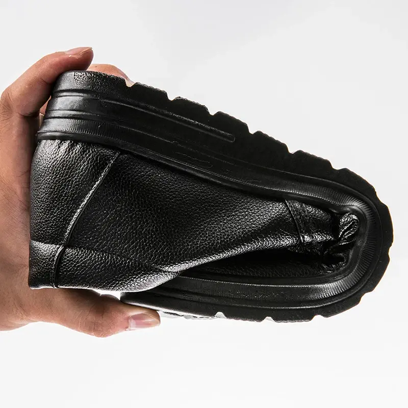 Soft Leather Shoes for Men Casual Black Lightweigh Soft Sole Comfortable Men Shoes Slip-On Male Loafers Moccasins Driving Shoe