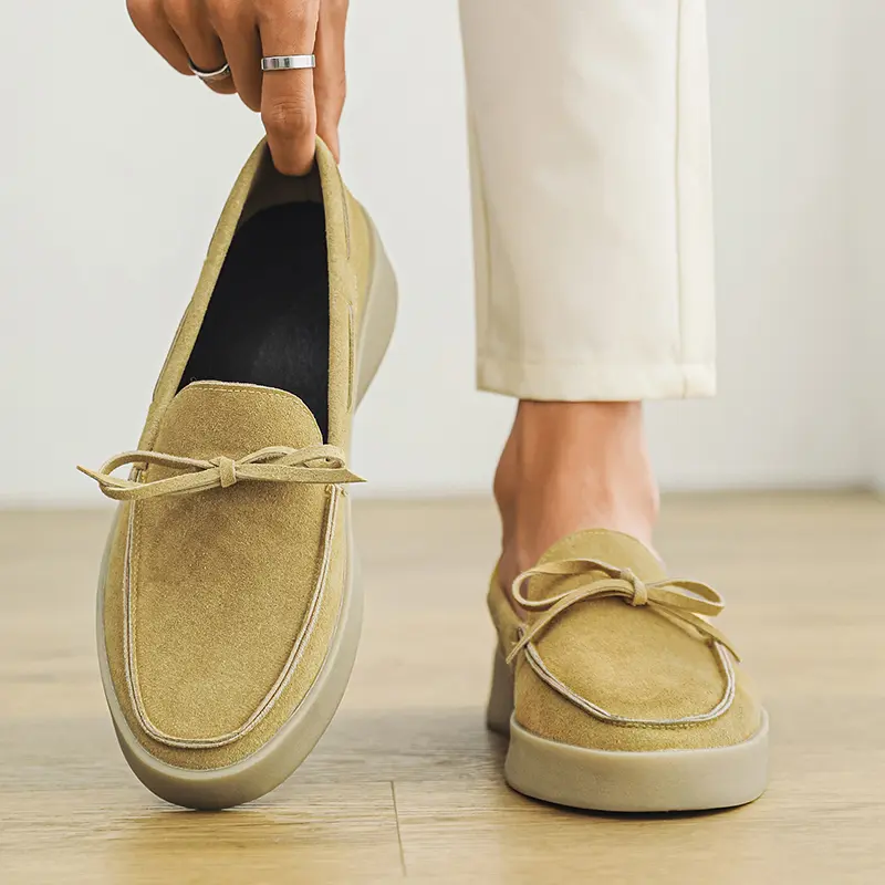 Summer Designer Men's Loafers Suede Leather Men Casual Shoes Breathable Slip on Flats Leisure Walk Driving Shoes Comfy Moccasins