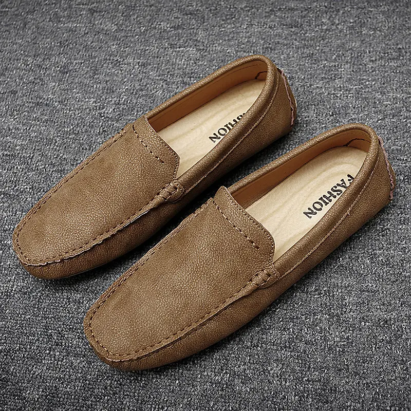 Genuine Leather Men Casual Shoes Luxury Brand Summer Mens Loafers Moccasins Man Breathable Slip on Driving Shoes Plus Size 39-47