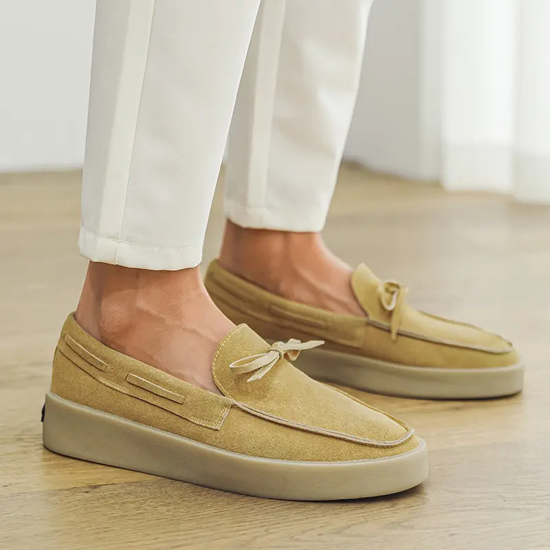 Summer Designer Men's Loafers Suede Leather Men Casual Shoes Breathable Slip on Flats Leisure Walk Driving Shoes Comfy Moccasins